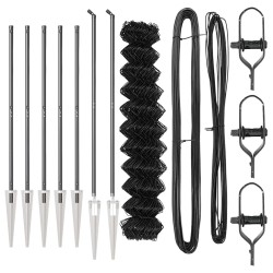 Jeu de Poteaux de Clôture Gris 1.4 x 10 m Acier galvanisé 