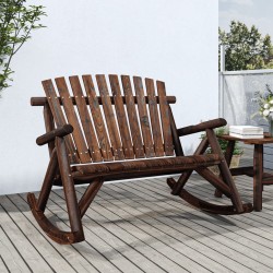 Banc à bascule jardin 2 places 123x96x102 cm bois massif épicéa 