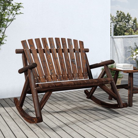 Banc à bascule jardin 2 places 123x96x102 cm bois massif épicéa 