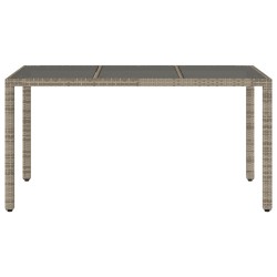 Table de jardin dessus en verre Gris 150x90x75cm Résine tressée 