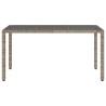 Table de jardin dessus en verre Gris 150x90x75cm Résine tressée 