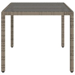 Table de jardin dessus en verre Gris 150x90x75cm Résine tressée 