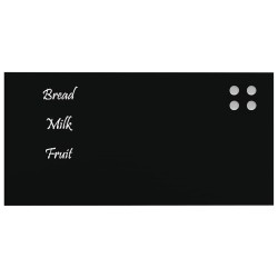 Tableau noir magnétique mural Noir 60x30 cm Verre trempé 