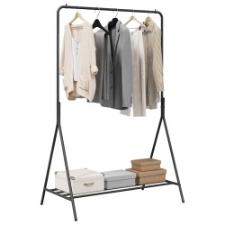 Porte-vêtements Noir Métal Moyen Rangement Porte-vêtements 