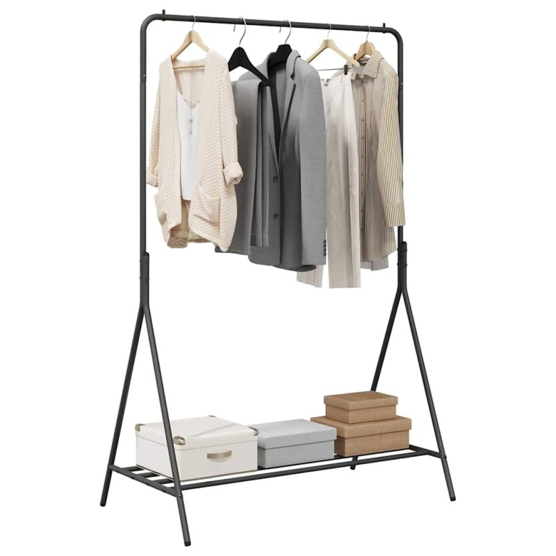 Porte-vêtements Noir Métal Moyen Rangement Porte-vêtements 