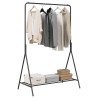 Porte-vêtements Noir Métal Moyen Rangement Porte-vêtements 