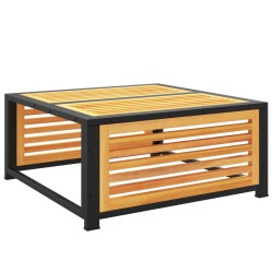 Tabouret de jardin avec coussin 68x68x30cm bois massif d'acacia 