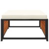 Tabouret de jardin avec coussin 68x68x30cm bois massif d'acacia 