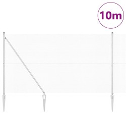 Clôture en fil soudé avec 7 poteaux pointus 1,5x10 m Acier galvanisé 