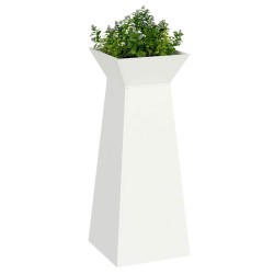 Piliers de jardin , 2 pièces avec bol blanc, dimensions 40x40x100 cm, en acier. 