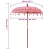 Parasol Autre Rose x 260 cm Coton et bois massif 