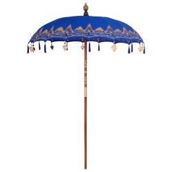 Parasol Autre Bleu x 250 cm Coton et bois massif 
