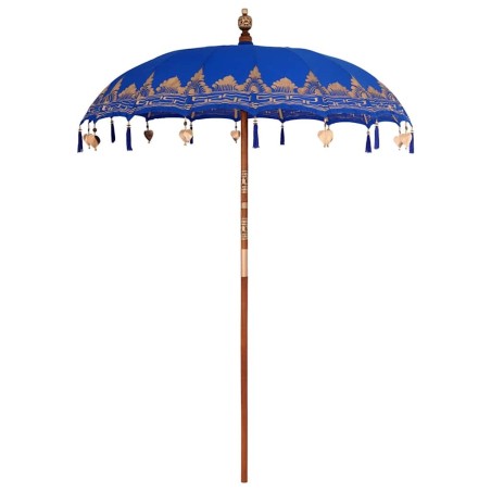 Parasol Autre Bleu x 250 cm Coton et bois massif 