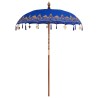 Parasol Autre Bleu x 250 cm Coton et bois massif 