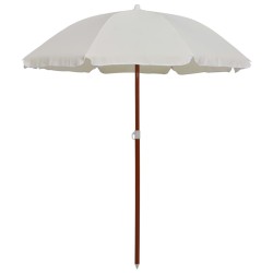 Parasol de jardin avec mât en acier 180 cm Sable 