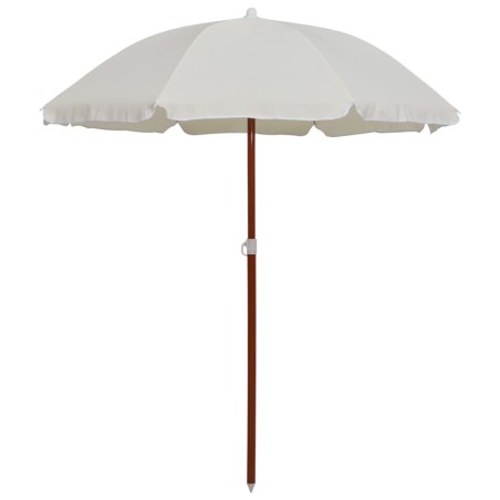 Parasol de jardin avec mât en acier 180 cm Sable 