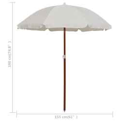 Parasol de jardin avec mât en acier 180 cm Sable 