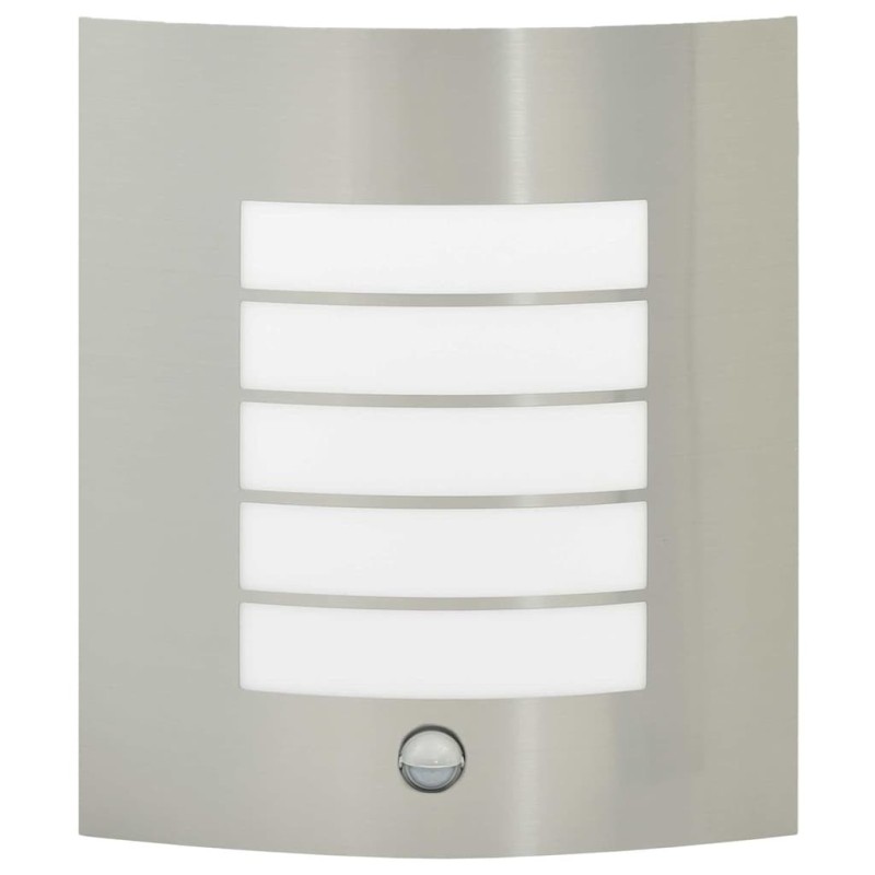 Applique murale extérieure avec capteur 2 pcs Argent Acier inoxydable IP44 
