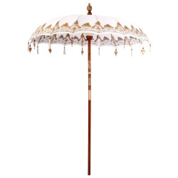 Parasol Autre Crème x 250 cm Coton et bois massif 