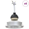 Projecteurs encastrés 6 pcs Rond GU10 Argent Ø91 mm 