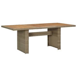 Table à manger de jardin Marron 200x100x74 cm Résine tressée 