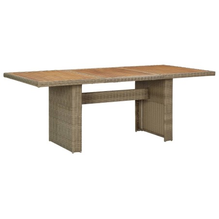 Table à manger de jardin Marron 200x100x74 cm Résine tressée 