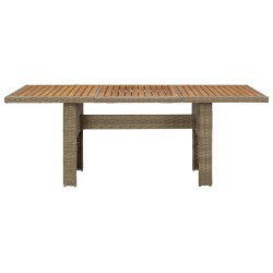 Table à manger de jardin Marron 200x100x74 cm Résine tressée 
