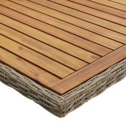 Table à manger de jardin Marron 200x100x74 cm Résine tressée 