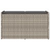 Banc de rangement extérieur coussin gris clair 100 cm polyrotin 