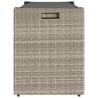 Banc de rangement extérieur coussin gris clair 100 cm polyrotin 