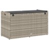 Banc de rangement extérieur coussin gris clair 100 cm polyrotin 