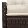Canapé de jardin 2 places avec coussins en poly rotin marron 