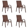 Chaises empilables de jardin lot de 4 Marron Tissu textilène 