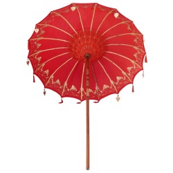 Parasol Autre Rouge x 250 cm Coton et bois massif 