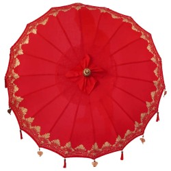 Parasol Autre Rouge x 250 cm Coton et bois massif 