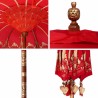 Parasol Autre Rouge x 250 cm Coton et bois massif 