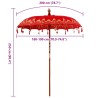 Parasol Autre Rouge x 250 cm Coton et bois massif 