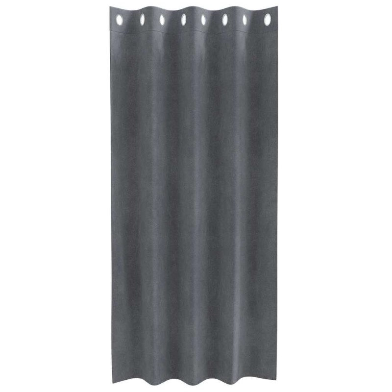 Rideaux occultants avec œillets 2 pcs Velours gris clair super léger 