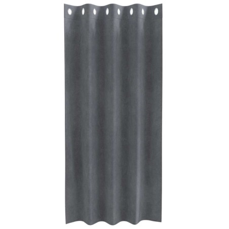 Rideaux occultants avec œillets 2 pcs Velours gris clair super léger 