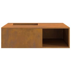 VitreXL Foyer avec Rangement à Bûches 100x100x30 cm Acier Résistant aux Intempéries 
