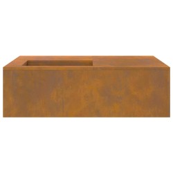 VitreXL Foyer avec Rangement à Bûches 100x100x30 cm Acier Résistant aux Intempéries 
