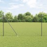 Clôture Euro avec 7 poteaux en pointe 1,6 x 10 m en acier galvanisé gris 