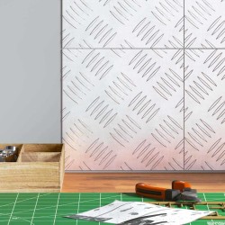 Plaques en Aluminium à Damier 4 pcs Antidérapantes 20x20 cm 