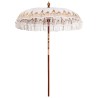 Parasol Crème x 250 cm Coton et bois massif 