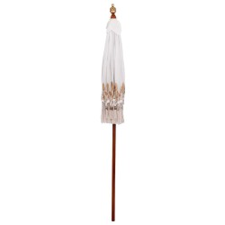 Parasol Crème x 250 cm Coton et bois massif 