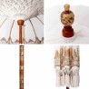 Parasol Crème x 250 cm Coton et bois massif 