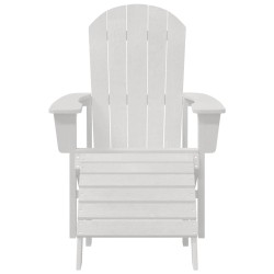 Chaise Adirondack blanche avec repose-pieds 