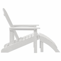Chaise Adirondack blanche avec repose-pieds 