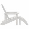 Chaise Adirondack blanche avec repose-pieds 
