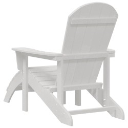 Chaise Adirondack blanche avec repose-pieds 